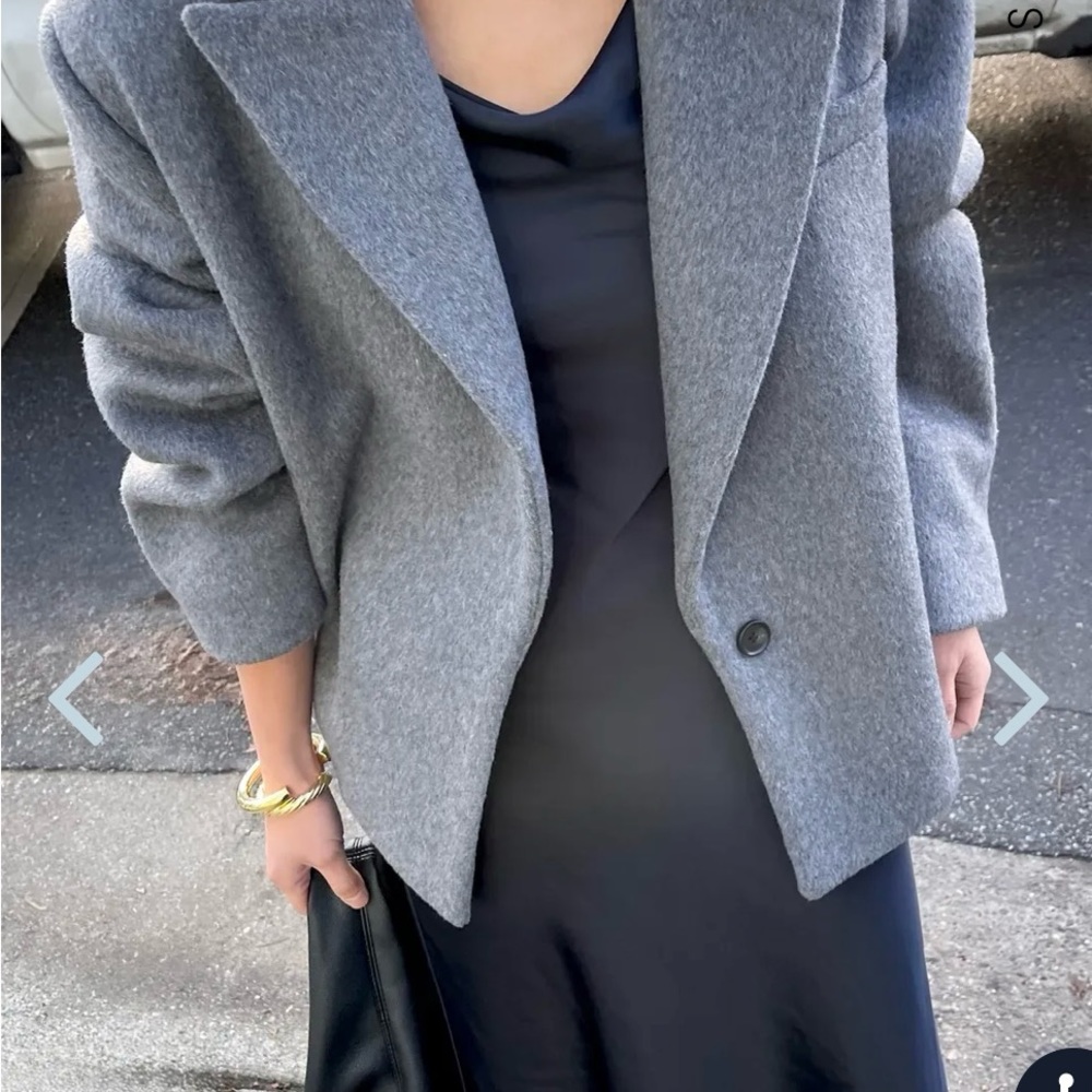 Oak and Fort short wool blend coat